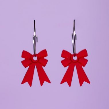 Pendientes Mini Lazos Rojo