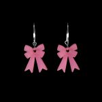 Pendientes mini lazos rosa satinados