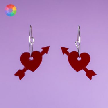 Pendientes mini San Valentín corazón flechado