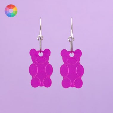 Pendientes mini ositos de gominola de colores