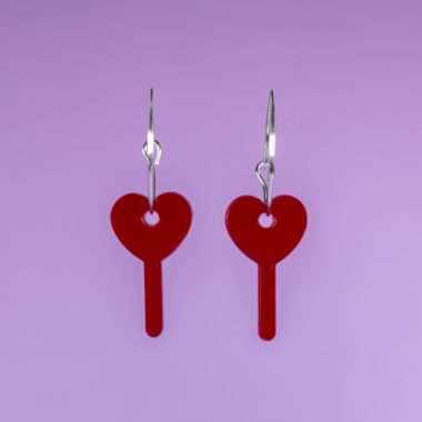 Pendientes Mini PiruletaCorazón Rojo