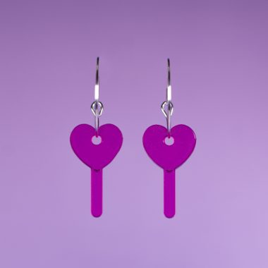 Pendientes Mini PiruletaCorazón Fucsia