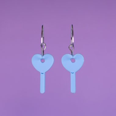 Pendientes Mini PiruletaCorazón Celeste