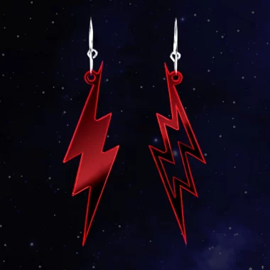 Pendientes Neoplanet con forma de rayo en color rojo transparente Pendientes Neoplanet con forma de rayo en color rojo transparente