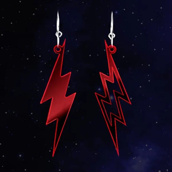 Pendientes Neoplanet con forma de rayo en color rojo transparente Pendientes Neoplanet con forma de rayo en color rojo transparente