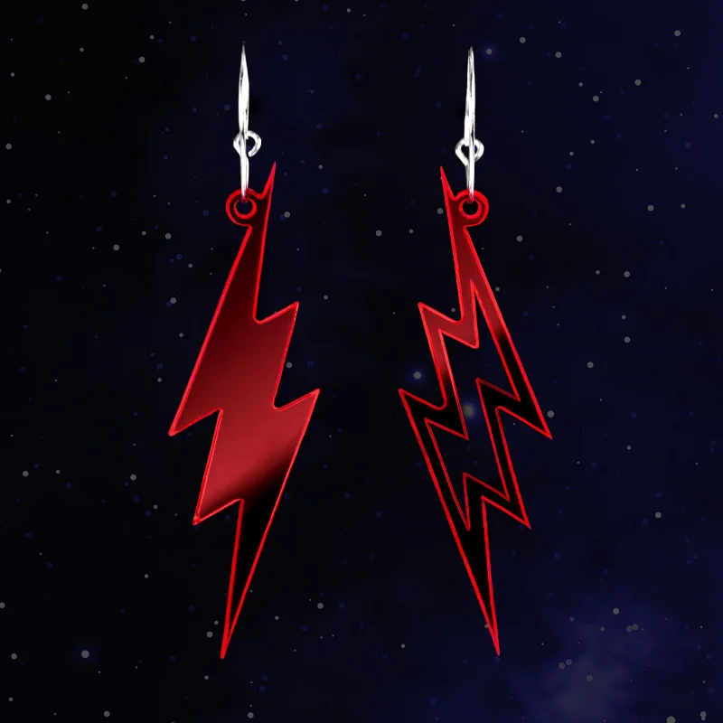 Pendientes Neoplanet con forma de rayo en color rojo transparente Pendientes Neoplanet con forma de rayo en color rojo transparente