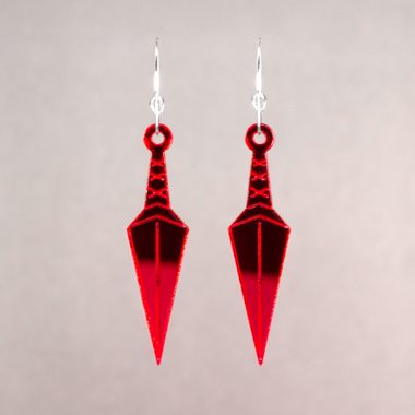 Pendientes Kunai Espejo Rojo