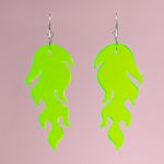 Pendientes Llamas Flúor Verde