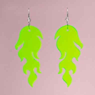 Pendientes Llamas Flúor Verde