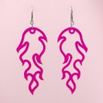 Pendientes Llamas Silueta Fucsia