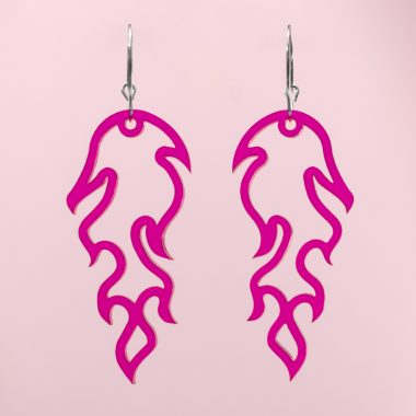 Pendientes Llamas Silueta Fucsia Pendientes Llamas Silueta Fucsia