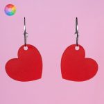 Pendientes metacrilato acrilicos corazon rojo