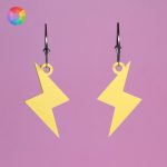 Pendientes metacrilato acrilicos rayos mini amarillos