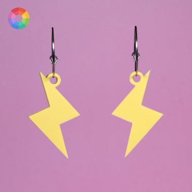 Pendientes metacrilato acrilicos rayos mini amarillos