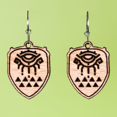 pendientes escudo madera zelda pendientes escudo madera zelda