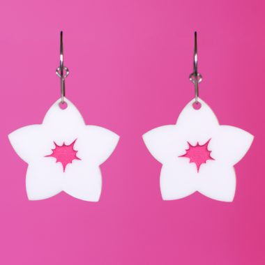 pendientes flor blanca barbie pendientes flor blanca barbie