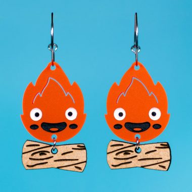 Pendientes calcifer castillo ambulante anime