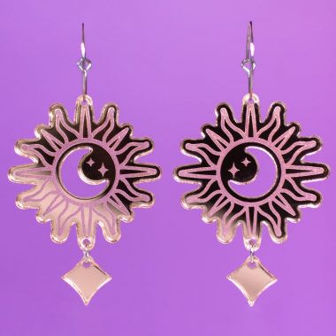 Pendientes sol luna eclipse ebrillo espejo