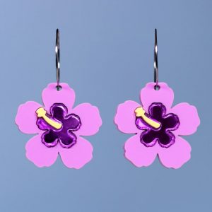 pendientes flor hibisco