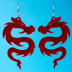 Pendientes Mulán dishonor dragón Mushu color rojo Pendientes Mulán dishonor dragón Mushu color rojo