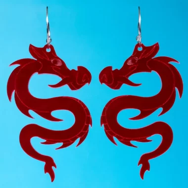 Pendientes Mulán dishonor dragón Mushu color rojo Pendientes Mulán dishonor dragón Mushu color rojo