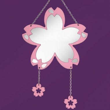 Espejo para pared decoración con forma de flor de cerezo sakura hanami