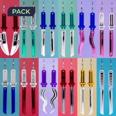 Pendientes de metacrilato acrílicos de katanas de pilares y los personajes de Kimetsu no Yaiba, Guardianes de la Noche