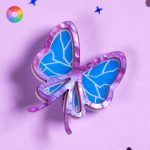 Pinza para el pelo con forma de mariposa holográfica de Shinobu y Kanao de Kimetsu no Yaiba, Guardianes de la Noche