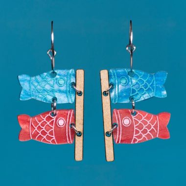 Pendientes Koinobori cometa carpas koi japonesas