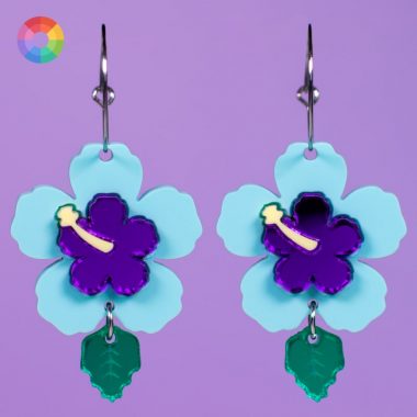Pendientes flor verano hibiscos Pendientes flor verano hibiscos
