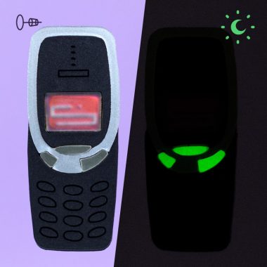 Pendientes de teléfono móvil 3310 en miniatura con brillo en la oscuridad