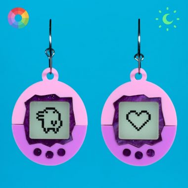 Pendientes consola pixel pet retro virtual que brillan en la oscuridad