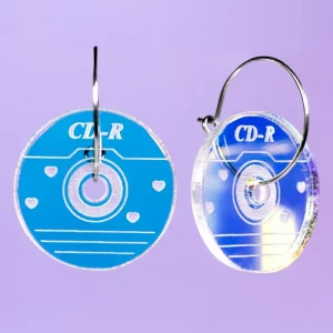 Pendientes cd disco con reflejo holográfico Pendientes cd disco con reflejo holográfico