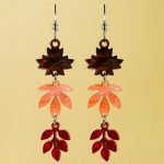 Pendientes metacrilato acrilico hojas de otoño de colores