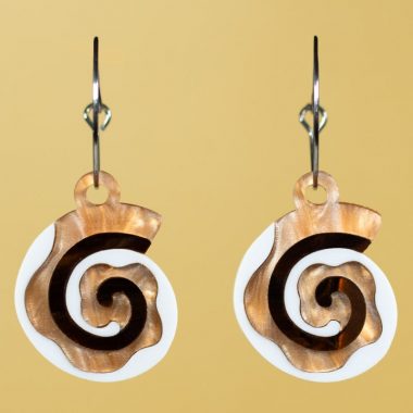 Pendientes metacrilato acrilico de rollitos de canela