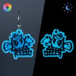 Pendientes metacrilato acrilicos jinx azul brilla en la oscuridad