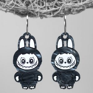 Pendientes Labubu dark negro estilo halloween