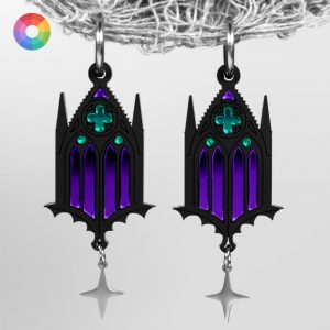 Pendientes catedral gótica con vidrieras en diferentes colores a elegir de neoplanet