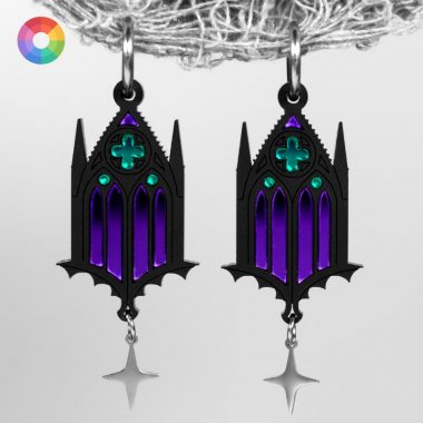 Pendientes catedral gótica con vidrieras en diferentes colores a elegir de neoplanet
