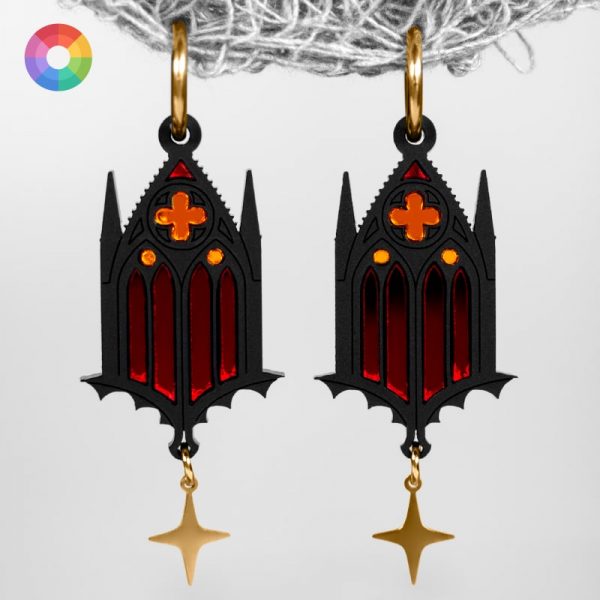 Pendientes catedral gótica con vidrieras en diferentes colores a elegir de neoplanet