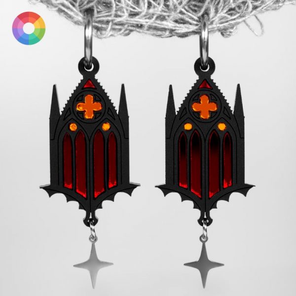 Pendientes catedral gótica con vidrieras en diferentes colores a elegir de neoplanet