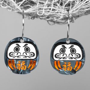 Pendientes halloween daruma dark, estilo japonés de neoplanet