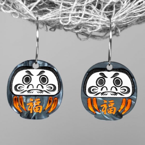 Pendientes halloween daruma dark, estilo japonés de neoplanet