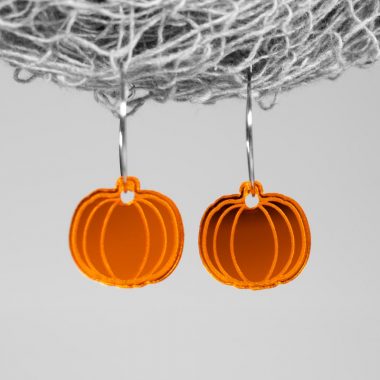 Pendientes en forma de calabazas en color naranja con efecto espejo de Neoplanet