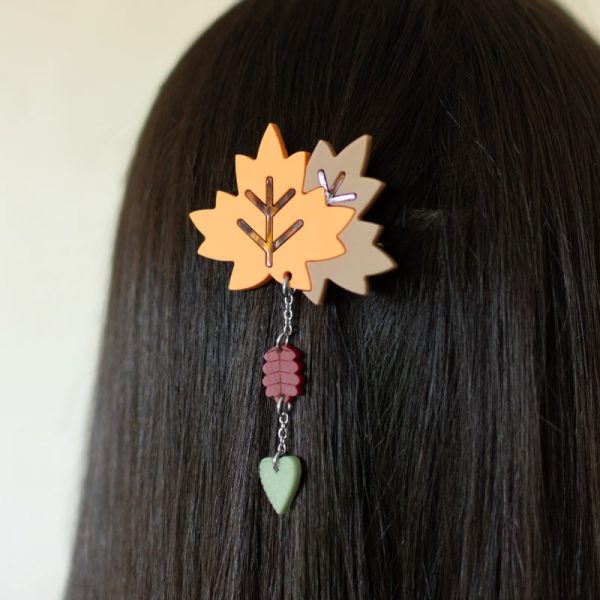 Pinzas para el pelo de hojas de otoño cozy vibes