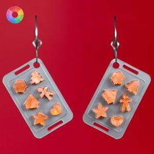 Pendientes de bandeja horno con galletas de jengibre navidad