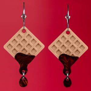 Pendientes de gofres con chocolate, accesorios mora de para invierno