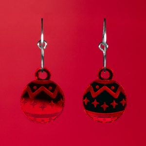 Pendientes mini navideños, para navidad, efecto espejo de colores