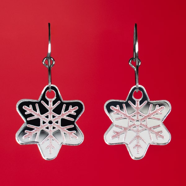 Pendientes mini navideños, para navidad, efecto espejo de colores