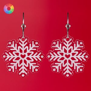 Pendientes copo de nieve transparente efecrto hielo para navidad
